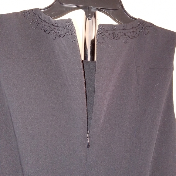 Women's Tahari by Elle Tahari Black Midi Aline Dress S - Picture 5 of 9